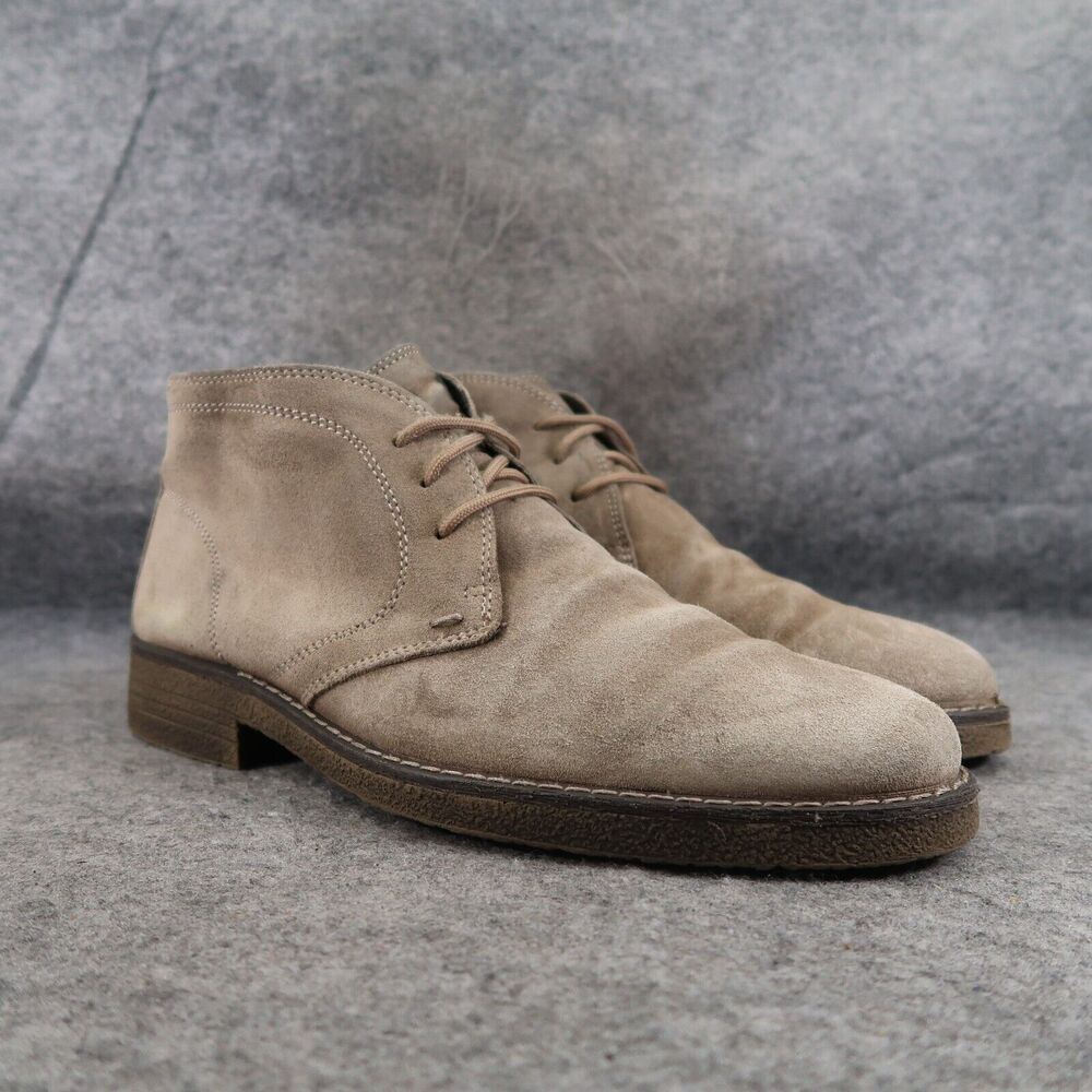 Calibrate Shoes Mens 9 Chukka Boots Leather Classic Lace Up Mid Lifestyle Brown